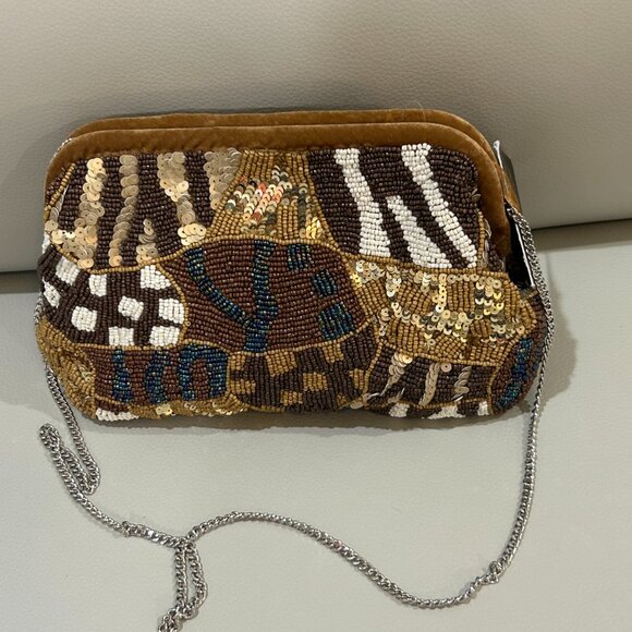 Beaded Sequin Patchwork Design Bag From India to You Tik Tok Viral NWT - Picture 2 of 5